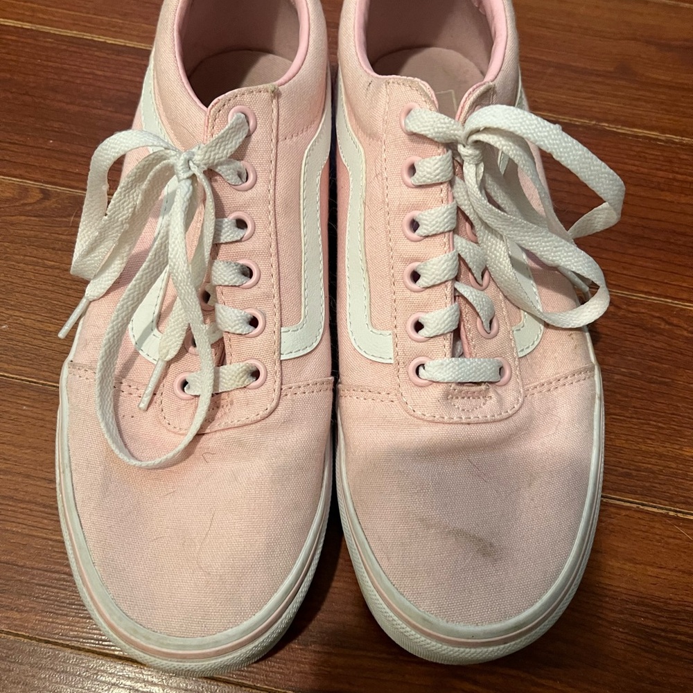 Vans Light Pink and White Sneakers